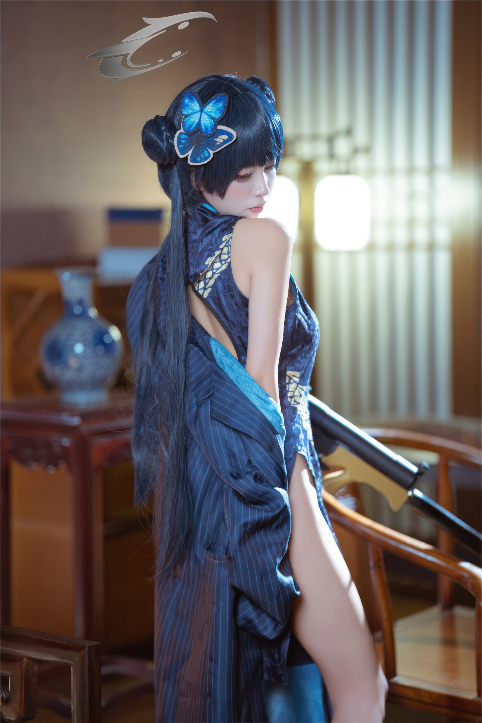 Is it the Three Worlds - NO.031 Blue Archival Concubine Saki Qipao(33)